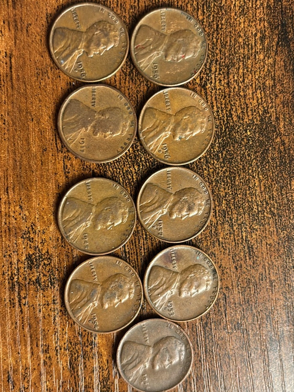 Classic Copper-Toned Decorative Coins - Set of 9